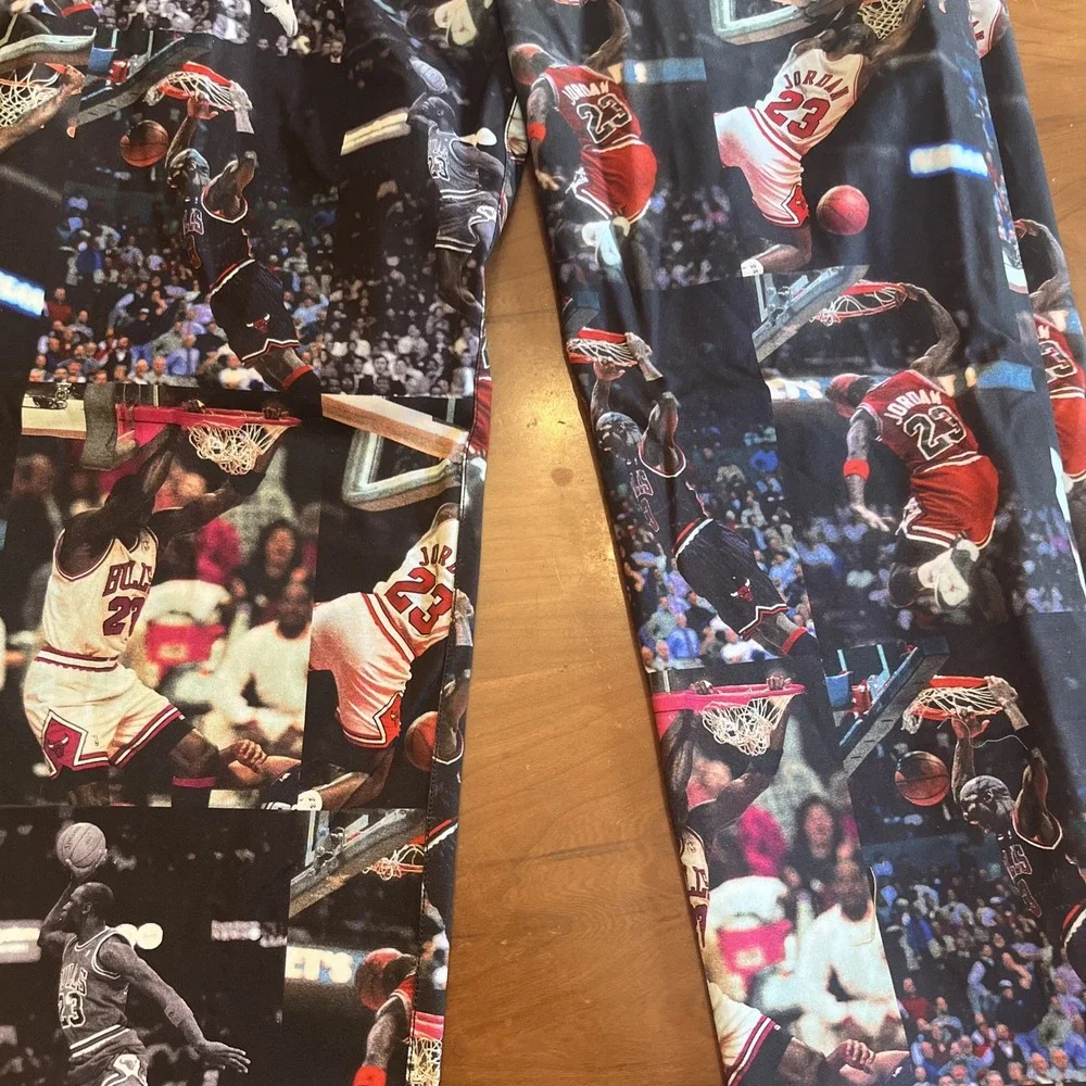 Jordan Jumpman Men's Multicolor All-Over Basketball Print Pants 36 Cotton